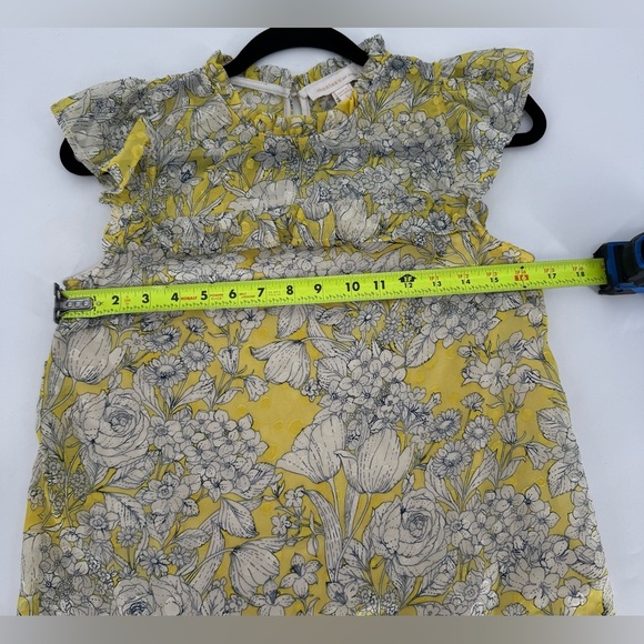Monteau Los Angeles Chiffon Sleeveless Floral Multi-color Yellow/Black Top - Picture 6 of 13